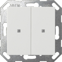 0 Taster mit Wippe zweifach für Gira One und KNX System 55 glänzend Kunststoff weiß (glänzend), Retail