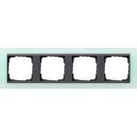 Gira Abdeckrahmen vierfach opak mit Zwischenrahmen Anthrazit, Abdeckung grün, Retail