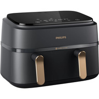 Philips Doppel-Heißluftfritteuse Airfryer Dual Basket schwarz/kupfer, 2750 Watt, 2 Körbe 6 Liter + 3 Liter