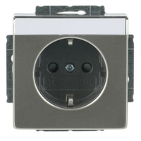 Busch-Jaeger Schutzkontaktsteckdose Einsatz edelstahl, Retail