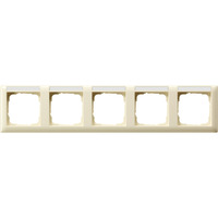 Gira Abdeckrahmen fünffach mit Beschriftungsfeld glänzend, Abdeckung weiß, Retail