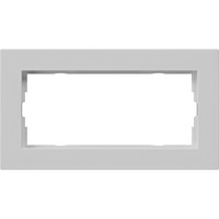 Gira Abdeckrahmen zwei-fach ohne Montagerahmen flach, Abdeckung grau, Retail