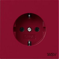 Gira Schutzkontaktsteckdose Typ F 16 Ampere 250 Volt Wechselstrom rot (glänzend), Retail