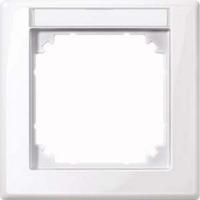 Merten Rahmen einfach mit Beschriftungsträger Typ 470125, glänzend, antibakteriell, Thermoplast weiß (glänzend), Retail