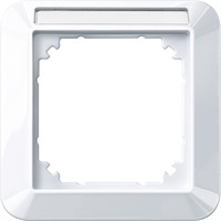 Merten Rahmen mit Beschriftungsträger einfeldig weiß (glänzend), Retail