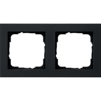 Gira Abdeckrahmen zweifach, lackiert, matt, Kunststoff, Thermoplast, Unterputzmontage schwarz (matt), Retail