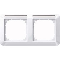 Merten Rahmen zweifach mit Beschriftungsträger weiß (glänzend), Retail