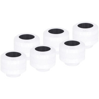 Alphacool Eiszapfen PRO 13mm HardTube Anschraubtülle G1/4 - White, Verbindung weiß/schwarz, 6er Set