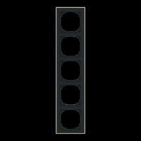 Busch-Jaeger Rahmen fünffach mit Dekorring gold, Retail