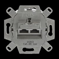 Busch-Jaeger UAE-Doseneinsatz Kategorie 6, 2-fach, Typ 0218/12-101, Unterputz, geschirmt grau, Retail