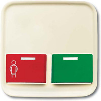 Busch-Jaeger Zentralscheibe als Abdeckung für Ruf- und Abstelltaster, Rahmen weiß, Retail