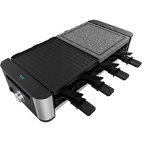 Cecotec Raclette Cheese&Grill 16000 Inox Mixgrill schwarz/edelstahl, 1.400 Watt, für 8 Personen