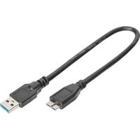 Digitus USB 3.2 Gen 1 Anschlusskabel USB-A > Micro USB-B schwarz, 0,25 Meter