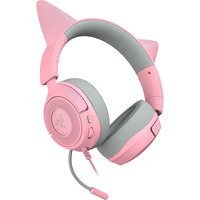 Razer Kraken Kitty V3 X Quartz, Gaming-Headset rosa/grau, 3,5-mm-Klinkenstecker