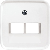 Busch-Jaeger Zentralscheibe als Abdeckung für Universal-Anschluss-Einheiten-Anschlussdosen, Typ 1803-02-214 weiß (glänzend), Retail