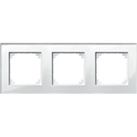 Merten Rahmen aus Glas, 3-fach, für waagerechte und senkrechte Montage, Typ 489319 weiß (glänzend), Retail
