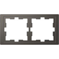 Merten Rahmen zweifach für Senkrecht- und Waagerechtmontage aus lackiertem Thermoplast anthrazit, Retail