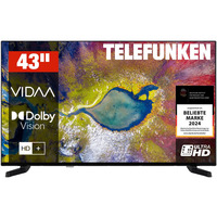 Telefunken D43U790B2CW, LED-Fernseher 108 cm (43 Zoll), schwarz, UltraHD/4K, Tripple-Tuner, SmartTV, VIDAA-Betriebssystem