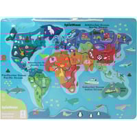 VEDES Magnet-Tier Weltkarte 40 x 30 Zentimeter, Puzzle 