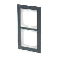 Busch-Jaeger Abdeckrahmen 2-fach, Abdeckung grau, Retail