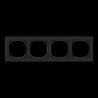 Busch-Jaeger Abdeckrahmen vierfach, Abdeckung schwarz, Retail