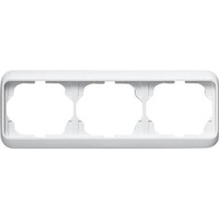 Busch-Jaeger Rahmen dreifach waagerecht alpha studioweiß hochglanz 1723-24G weiß (glänzend), Retail