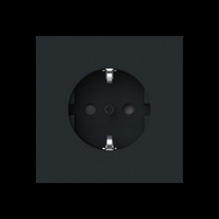 Busch-Jaeger Schutzkontakt Steckdose Safety Plus mit erhöhtem Berührungsschutz schwarz, Retail