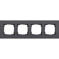 Gira Abdeckrahmen vierfach Aluminium lackiert, Abdeckung anthrazit, Retail