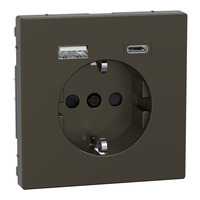 Merten Schutzkontakt Steckdose mit USB Ladegerät, Typ MEG2367-6052, Unterputz, 16 Ampere, 250 Volt mocca, Retail