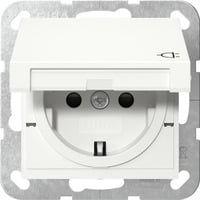Gira Schutzkontaktsteckdose Typ F 16 Ampere 250 Volt mit Klappdeckel und erhöhtem Berührungsschutz weiß (glänzend), Retail