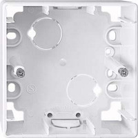 Merten Aufputzgehäuse 1-fach, mit Kanaleinführung und Kabeleinführung, glänzend weiß (glänzend), Retail