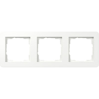 Gira Abdeckrahmen dreifach, E1 System 55, seidenmatt, bruchsicher, Kunststoff, matt weiß (matt), Retail