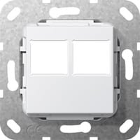 Gira Modular Jack RJ 45 2fach für LexCom Abdeckung, Zentralplatte weiß, Retail