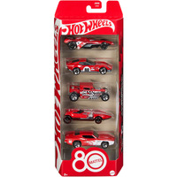 Hot Wheels Mattel 80. Jubiläum 5er-Pack, Spielfahrzeug