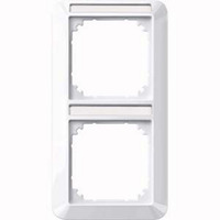 Merten Rahmen zweifach mit Beschriftungsträger weiß (glänzend), Retail
