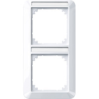 Merten Rahmen zweifach mit Beschriftungsträger weiß (glänzend), Retail