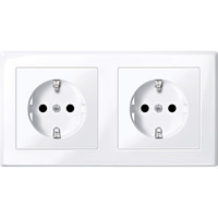 Merten Schutzkontaktsteckdose mit erhöhtem Berührungsschutz Doppel weiß, Retail