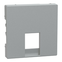 Merten Zentralplatte für RJ12-Telefonsteckdosen-Einsätze aluminium, Retail