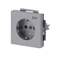 0 Schutzkontakt-Steckdose mit Aufdruck EDV aluminium, Retail