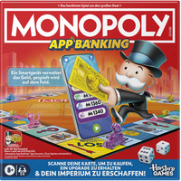 Hasbro Monopoly App Banking Spiel mit App-Unterstützung für Geldverwaltung und Minispiele, Brettspiel 