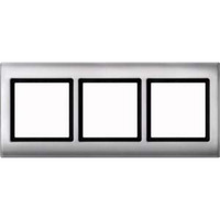 Merten Rahmen dreifach waagerecht und senkrecht montierbar, Kunststoff, lackiert, glänzend aluminium, Retail