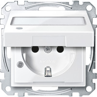 Merten Schutzkontaktsteckdose mit erhöhtem Berührungsschutz und Klappdeckel weiß, Retail