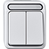 Merten Serienschalter einpolig mit Steckklemmen, Aufputz, Schutzart IP44, 10 Ampere weiß (matt), Retail