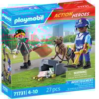 PLAYMOBIL 71731 Action Heroes Spurensuche mit Hund, Konstruktionsspielzeug 