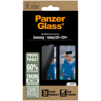 PanzerGlass Privacy Displayschutz Ultra-Wide Fit, Schutzfolie transparent, Samsung Galaxy S25+ / S24+
