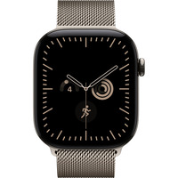 Apple Watch Series 12, Smartwatch Titan Natur, 46 mm, Milanaise Armband Natur S/M, Cellular