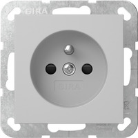 Gira Steckdose mit Erdungsstift und erhöhtem Berührungsschutz grau, Retail