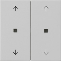 Gira Wippe zwei fach mit Pfeilsymbolen und Kontrollfenster lackiert matt grau, Retail