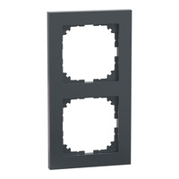 Merten Rahmen zweifach aus Thermoplast, matt, Schutzart IP20, Maße 83x154x12 mm anthrazit, Retail