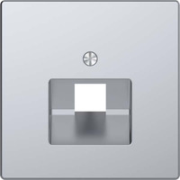 Merten Zentralplatte einfach für Universal-Anschluss-Einsätze, lackierter Thermoplast, matt edelstahl, Retail